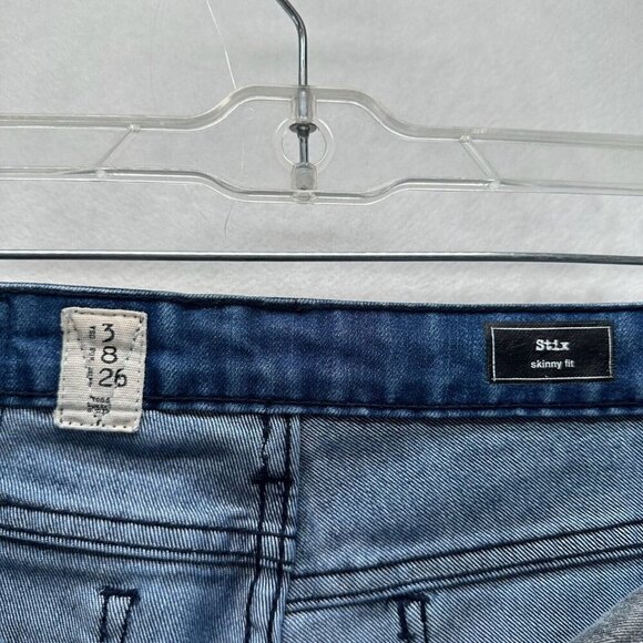 Volcom Jeans Womens Size 3/26 Stix Skinny Low Rise Light Washed Denim Blue - Picture 8 of 12